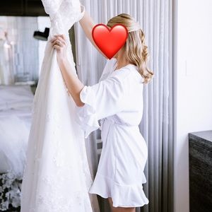 Bridal Robe - White with ruffles